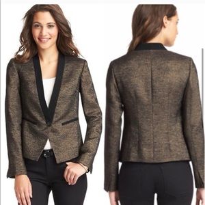 NWT Black Metallic Gold Tweed Blazer